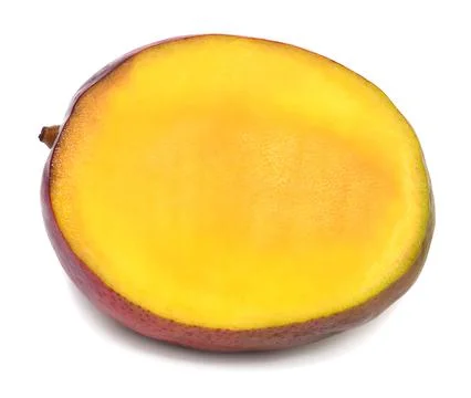 Mango half isolated on white background Stock Photos