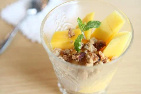 Mango ice cream Stock Photos