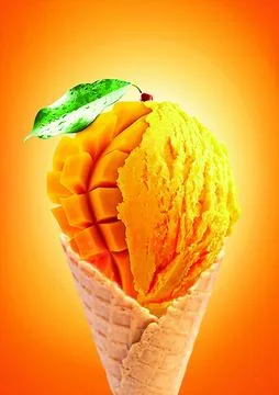 Mango icecream, mango, ice cream, delicious mango Stock Photos