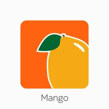 Mango icon simple flat vector illustration. Fresh mango sign Stock Illustration