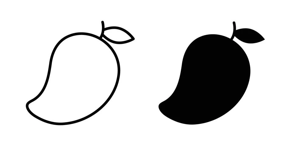 Mango icon symbol. Flat and Stroke Vector illustration 스톡 일러스트