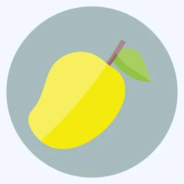 Mango Icon in trendy flat style isolated on soft blue background Stock Illustration