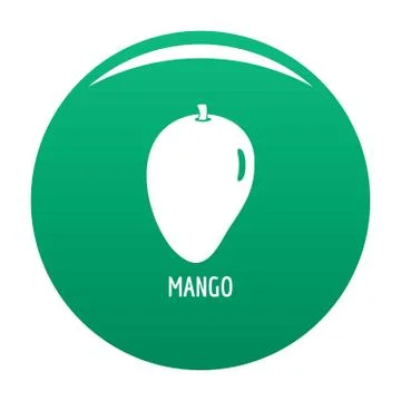 Mango icon vector green Stock Illustration