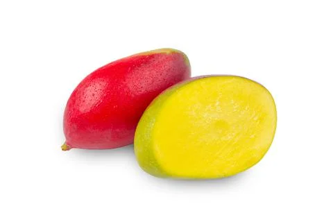 Mango isolated on a white background. Tropical ripe fruits Stock Photos