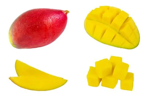 Mango isolated on a white background. Tropical ripe fruits Stock Photos