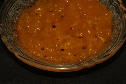 Mango jam made up of sugar Stock Photos