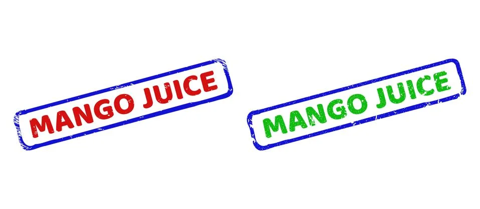 MANGO JUICE Bicolor Rough Rectangle Watermarks with Unclean Styles Stock Illustration