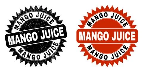 MANGO JUICE Black Rosette Seal with Distress Surface Stock Illustration