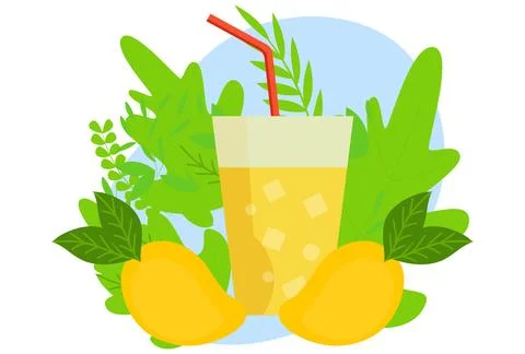 Mango Juice Concept Illustration Stock Illustration