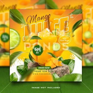 Mango Juice Food menu PSD Template