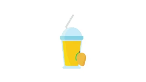 Mango Juice icon animation for motion graphics. Foods and Drinks Icons Video stock 147990706