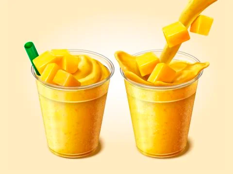 Mango juice or smoothie Stock Illustration