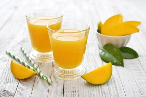 Mango juice Stock Photos