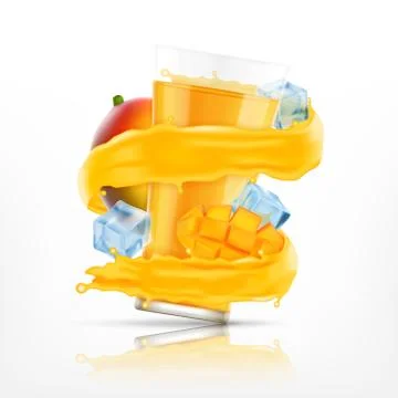 Mango juice splash Stock Illustration