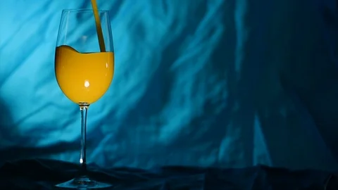 Mango juice in a transparent glass Stock Footage 78190142
