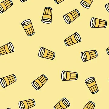 Mango lassi indian cuisine vector seamless pattern Stock Illustration