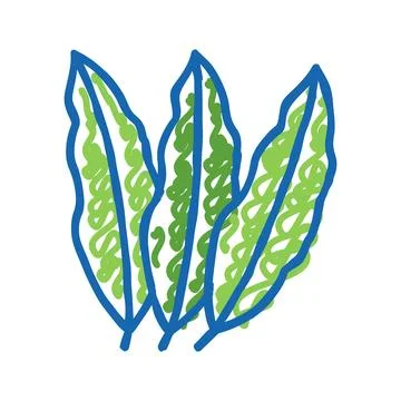 Mango leaf icon doodle illustration Stock Illustration