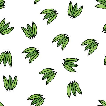 Mango leaf vector seamless pattern Stock Illustration