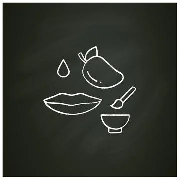Mango lip balm chalk icon Stock Illustration