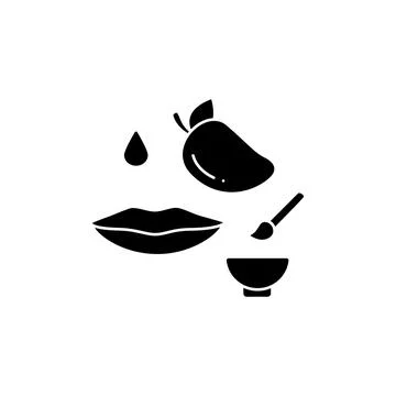 Mango lip balm glyph icon Stock Illustration