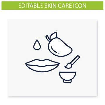 Mango lip balm line icon Stock Illustration