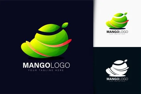 Mango logo design with gradient Stock Illustration