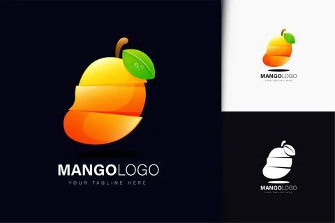 Mango logo design with gradient Stock Illustration
