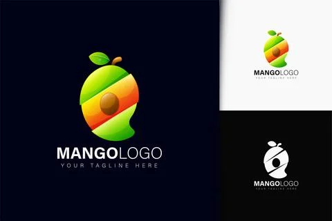 Mango logo design with gradient Stock Illustration