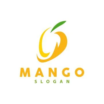 Mango Logo, Fruit Design Simple Minimalist Style, Fruit Juice Vector, Icon .. Stock Illustration