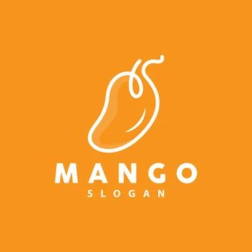 Mango Logo, Fruit Design Simple Minimalist Style, Fruit Juice Vector, Icon .. Stock Illustration