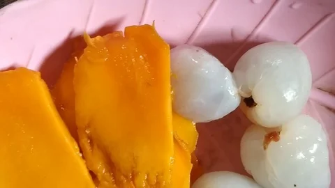 Mango &amp; Lychees Stock Footage 110186113