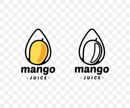 Mango, mango juice, mango in drop, graphic design Stock Illustration