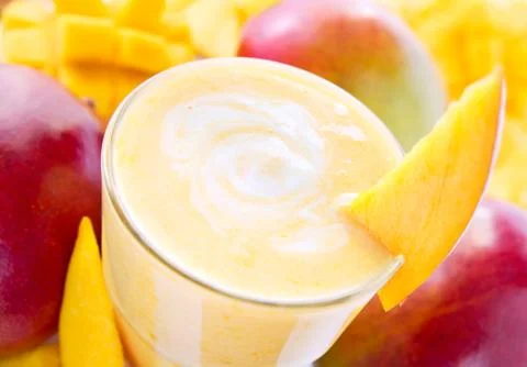 Mango milk shake Stock Photos
