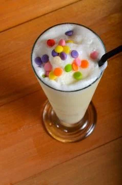 Mango milkshake drink Stock Photos