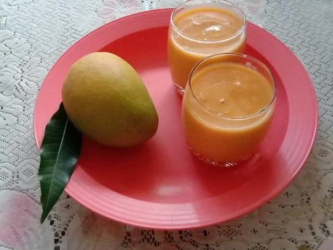 Mango milkshakes Foto stock