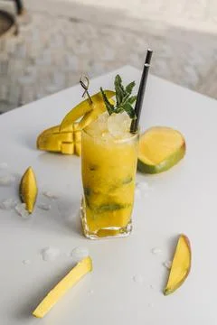 Mango Mojito cocktail drink Stock Photos