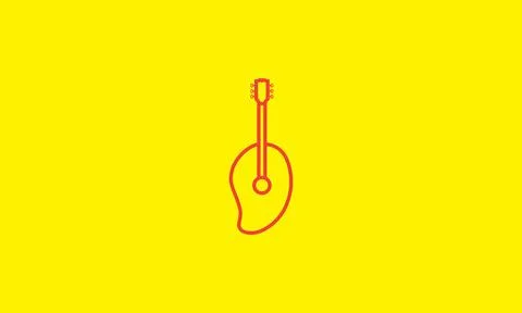 Mango with music logo symbol vector icon illustration graphic design Stock Illustration