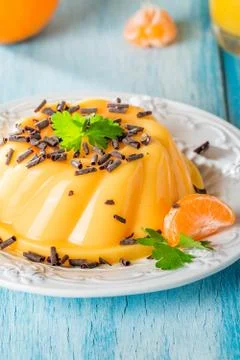 Mango orange pudding Stock Photos
