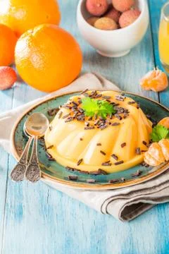 Mango orange pudding Stock Photos