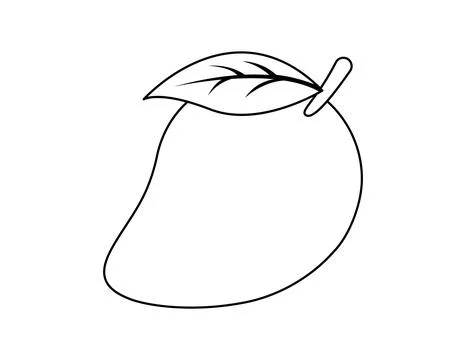 Mango outline for coloring book template, mango for kids illustration works.. Stock Illustration