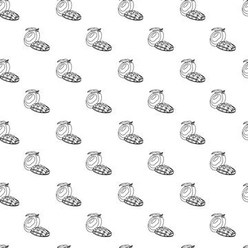 Mango outline seamless pattern on white background. Stock Illustration