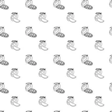 Mango outline seamless pattern on white background. イラスト素材