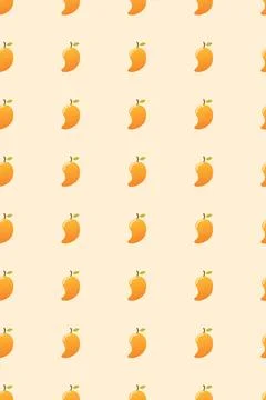 Mango pattern. Fresh fruit background. Seamless background. Vector illustrati 스톡 일러스트