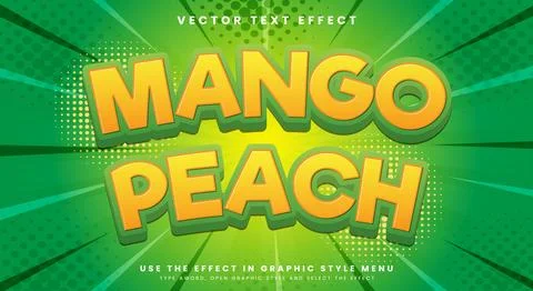 Mango Peach 3d editable text effect Template Stock Illustration