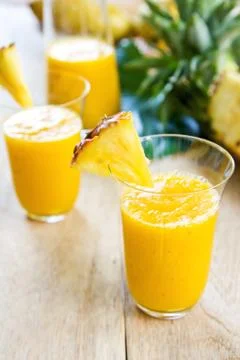 Mango with pineapple smoothie Stock Photos