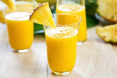 Mango with pineapple smoothie Stock Photos