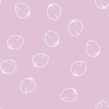 Mango red fruit line seamless pattern イラスト素材