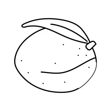 Mango red leaf fruit line icon vector illustration Stock Illustration