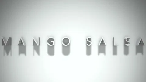 Mango Salsa 3D title animation with shadows on a white background Stock Footage 296001439