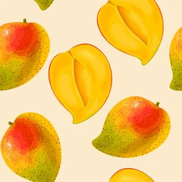 Mango seamless pattern Stock Illustration